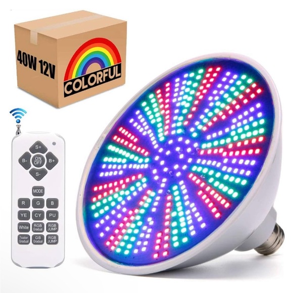 Mopzlink Pool Lights, 12V 40W Color LED Pool Light for Pool with Remote Control - Picture 1 of 7